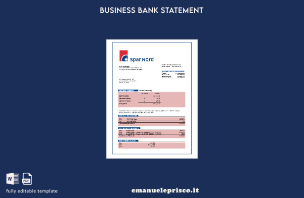 stile verificato Modello di estratto conto di verifica della società Spar Nord B